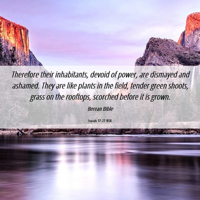 Picture 06 - Isaiah 37:27 BSB - Therefore their inhabitants, devoid of power, are - Bible Verse Picture