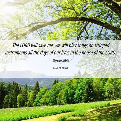 Picture 06 - Isaiah 38:20 BSB - The LORD will save me; we will play songs on - Bible Verse Picture