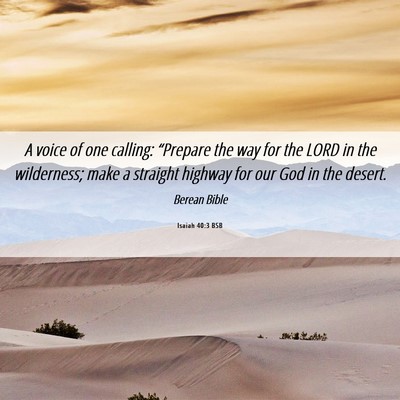 Picture 06 - Isaiah 40:3 BSB - A voice of one calling: “Prepare the way for - Bible Verse Picture