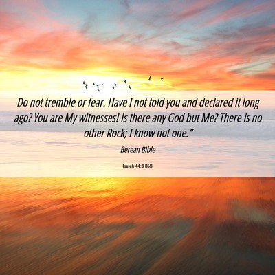 Picture 06 - Isaiah 44:8 BSB - Do not tremble or fear. Have I not told you and - Bible Verse Picture