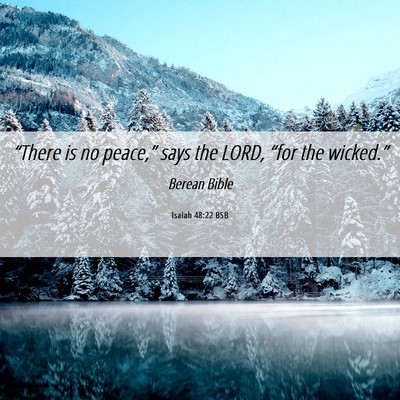 Picture 06 - Isaiah 48:22 BSB - “There is no peace,” says the LORD, “for - Bible Verse Picture