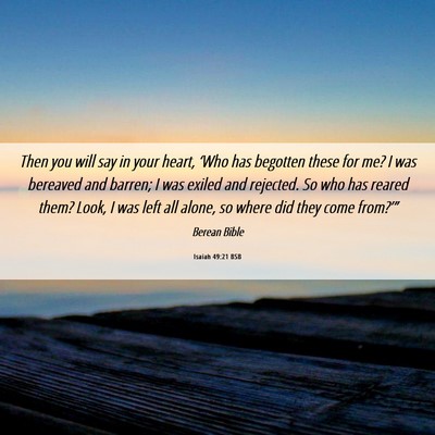 Picture 06 - Isaiah 49:21 BSB - Then you will say in your heart, ‘Who has - Bible Verse Picture