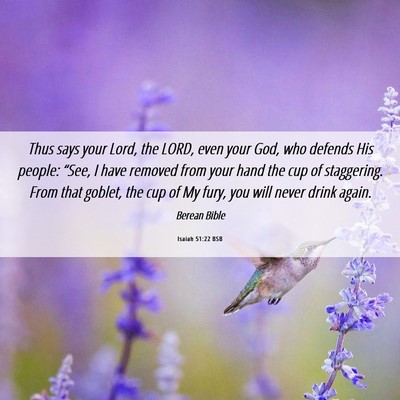 Picture 06 - Isaiah 51:22 BSB - Thus says your Lord, the LORD, even your God, who - Bible Verse Picture