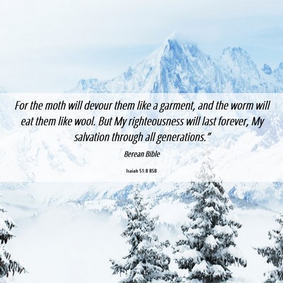 Picture 06 - Isaiah 51:8 BSB - For the moth will devour them like a garment, and - Bible Verse Picture