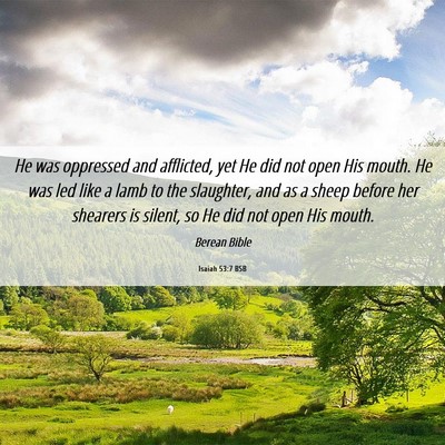 Picture 06 - Isaiah 53:7 BSB - He was oppressed and afflicted, yet He did not - Bible Verse Picture