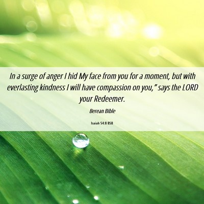 Picture 06 - Isaiah 54:8 BSB - In a surge of anger I hid My face from you for a - Bible Verse Picture