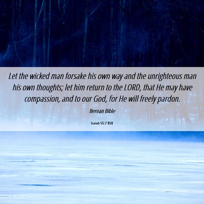 Picture 06 - Isaiah 55:7 BSB - Let the wicked man forsake his own way and the - Bible Verse Picture