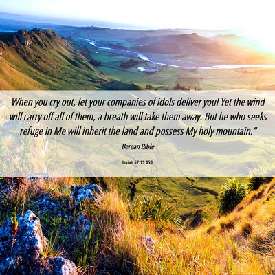 Picture 06 - Isaiah 57:13 BSB - When you cry out, let your companies of idols - Bible Verse Picture