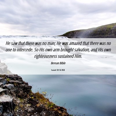 Picture 06 - Isaiah 59:16 BSB - He saw that there was no man; He was amazed that - Bible Verse Picture