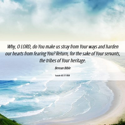 Picture 06 - Isaiah 63:17 BSB - Why, O LORD, do You make us stray from Your ways - Bible Verse Picture