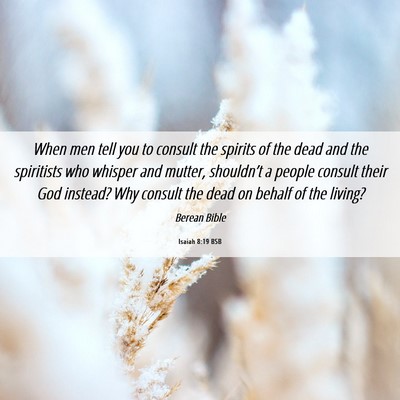 Picture 06 - Isaiah 8:19 BSB - When men tell you to consult the spirits of the - Bible Verse Picture