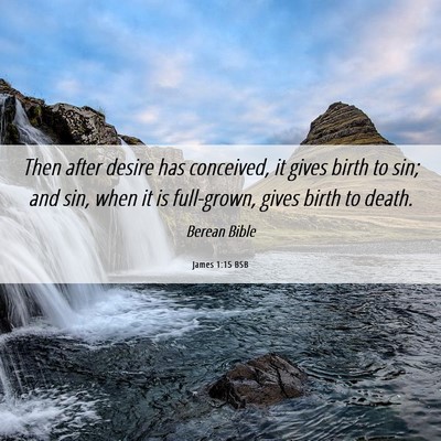 Picture 06 - James 1:15 BSB - Then after desire has conceived, it gives birth - Bible Verse Picture