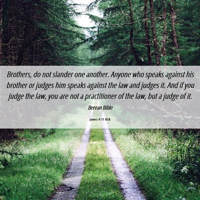 Picture 06 - James 4:11 BSB - Brothers, do not slander one another. Anyone who - Bible Verse Picture