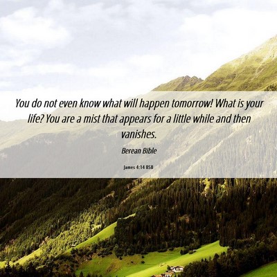 Picture 06 - James 4:14 BSB - You do not even know what will happen tomorrow! - Bible Verse Picture