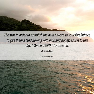 Picture 06 - Jeremiah 11:5 BSB - This was in order to establish the oath I swore - Bible Verse Picture
