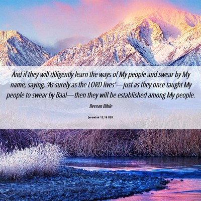 Picture 06 - Jeremiah 12:16 BSB - And if they will diligently learn the ways of My - Bible Verse Picture