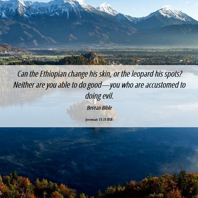 Picture 06 - Jeremiah 13:23 BSB - Can the Ethiopian change his skin, or the leopard - Bible Verse Picture