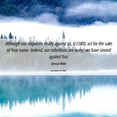 Picture 06 - Jeremiah 14:7 BSB - Although our iniquities testify against us, O - Bible Verse Picture
