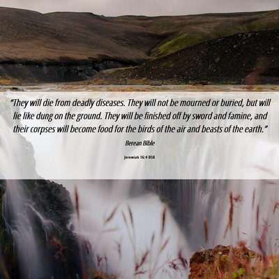 Picture 06 - Jeremiah 16:4 BSB - “They will die from deadly diseases. They will - Bible Verse Picture
