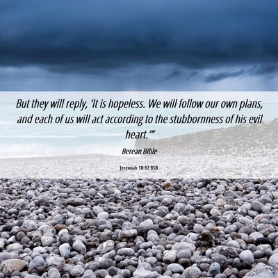 Picture 06 - Jeremiah 18:12 BSB - But they will reply, ‘It is hopeless. We will - Bible Verse Picture