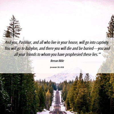 Picture 06 - Jeremiah 20:6 BSB - And you, Pashhur, and all who live in your house, - Bible Verse Picture