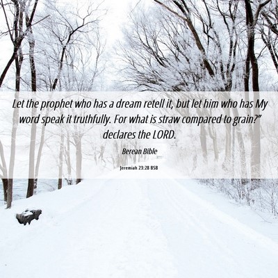 Picture 06 - Jeremiah 23:28 BSB - Let the prophet who has a dream retell it, but - Bible Verse Picture