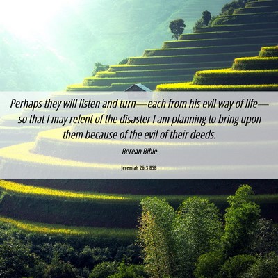 Picture 06 - Jeremiah 26:3 BSB - Perhaps they will listen and turn—each from his - Bible Verse Picture