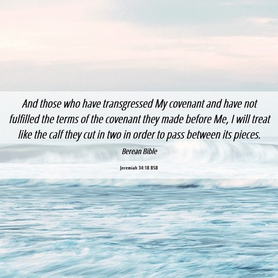 Picture 06 - Jeremiah 34:18 BSB - And those who have transgressed My covenant and - Bible Verse Picture