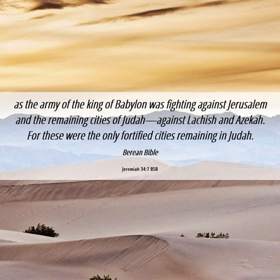 Picture 06 - Jeremiah 34:7 BSB - as the army of the king of Babylon was fighting - Bible Verse Picture