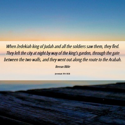 Picture 06 - Jeremiah 39:4 BSB - When Zedekiah king of Judah and all the soldiers - Bible Verse Picture