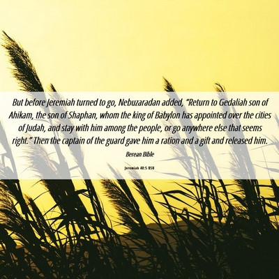 Picture 06 - Jeremiah 40:5 BSB - But before Jeremiah turned to go, Nebuzaradan - Bible Verse Picture
