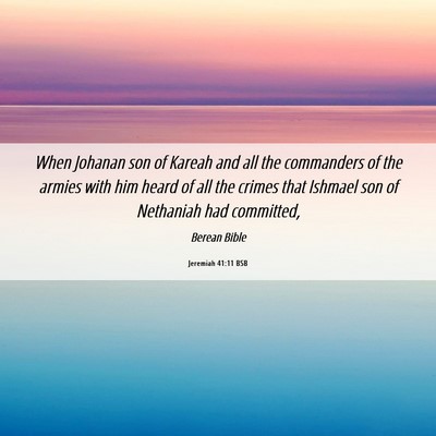 Picture 06 - Jeremiah 41:11 BSB - When Johanan son of Kareah and all the commanders - Bible Verse Picture