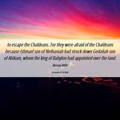 Picture 06 - Jeremiah 41:18 BSB - to escape the Chaldeans. For they were afraid of - Bible Verse Picture
