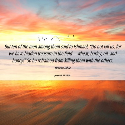 Picture 06 - Jeremiah 41:8 BSB - But ten of the men among them said to Ishmael, - Bible Verse Picture