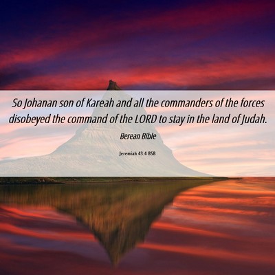 Picture 06 - Jeremiah 43:4 BSB - So Johanan son of Kareah and all the commanders - Bible Verse Picture