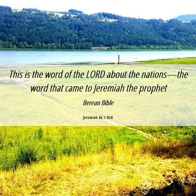 Picture 06 - Jeremiah 46:1 BSB - This is the word of the LORD about the - Bible Verse Picture