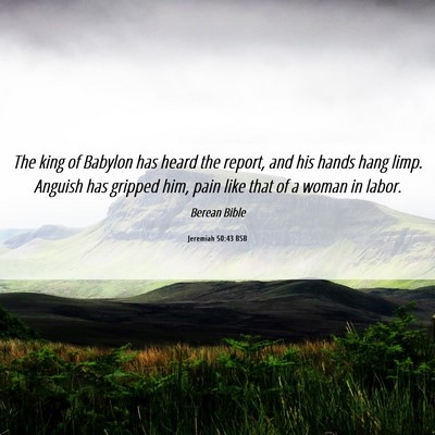 Picture 06 - Jeremiah 50:43 BSB - The king of Babylon has heard the report, and his - Bible Verse Picture