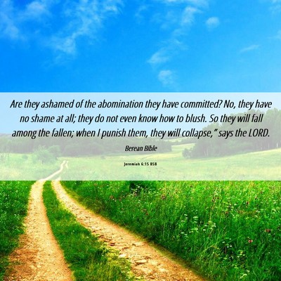 Picture 06 - Jeremiah 6:15 BSB - Are they ashamed of the abomination they have - Bible Verse Picture