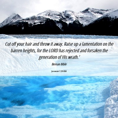 Picture 06 - Jeremiah 7:29 BSB - Cut off your hair and throw it away. Raise up a - Bible Verse Picture