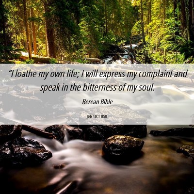 Picture 06 - Job 10:1 BSB - “I loathe my own life; I will express my - Bible Verse Picture