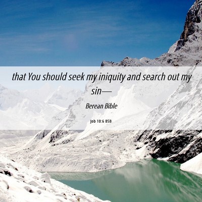 Picture 06 - Job 10:6 BSB - that You should seek my iniquity and search out - Bible Verse Picture