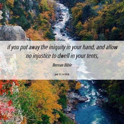 Picture 06 - Job 11:14 BSB - if you put away the iniquity in your hand, and - Bible Verse Picture