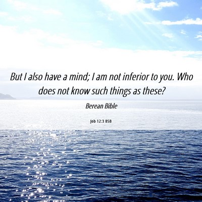 Picture 06 - Job 12:3 BSB - But I also have a mind; I am not inferior to you. - Bible Verse Picture