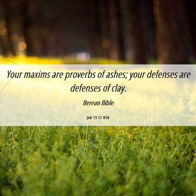 Picture 06 - Job 13:12 BSB - Your maxims are proverbs of ashes; your defenses - Bible Verse Picture