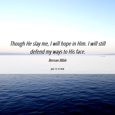 Picture 06 - Job 13:15 BSB - Though He slay me, I will hope in Him. I will - Bible Verse Picture