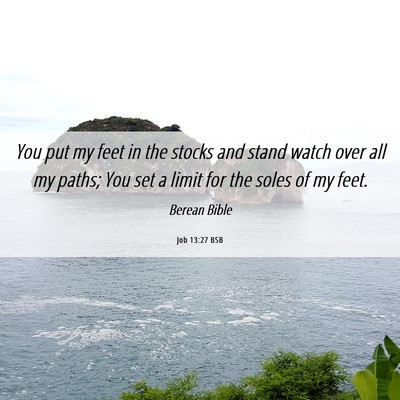 Picture 06 - Job 13:27 BSB - You put my feet in the stocks and stand watch - Bible Verse Picture
