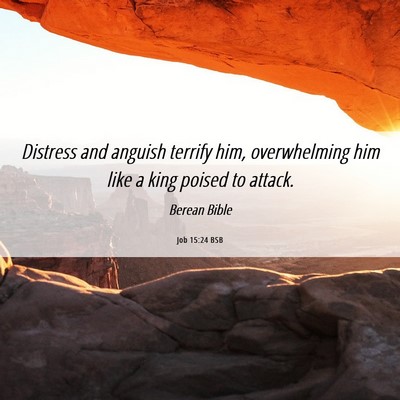 Picture 06 - Job 15:24 BSB - Distress and anguish terrify him, overwhelming - Bible Verse Picture