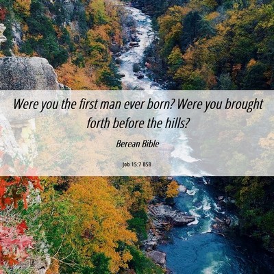 Picture 06 - Job 15:7 BSB - Were you the first man ever born? Were you - Bible Verse Picture