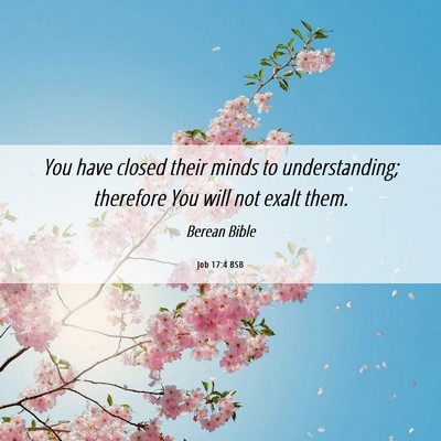 Picture 06 - Job 17:4 BSB - You have closed their minds to understanding; - Bible Verse Picture