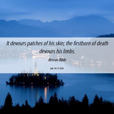Picture 06 - Job 18:13 BSB - It devours patches of his skin; the firstborn of - Bible Verse Picture